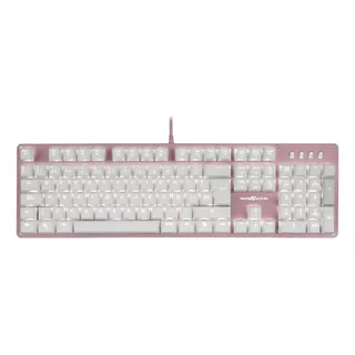 Teclado Mecánico Game Factor Kbg400 Qwerty Español Rosa Switch Red Luz Blanca Español España