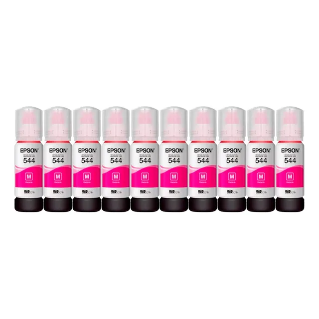 Kit De 10 Botellas De Tinta Epson T544 Magenta 65ml Oem