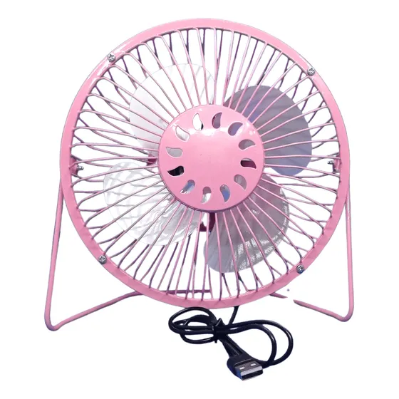 Ventilador De Escritorio Conexión Usb Rosado