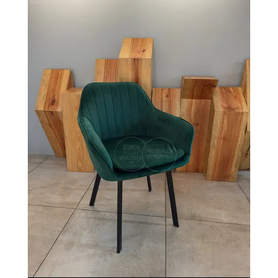 Silla Comedor Poltrona Velved Gamuza Moderna Spa Cafetería