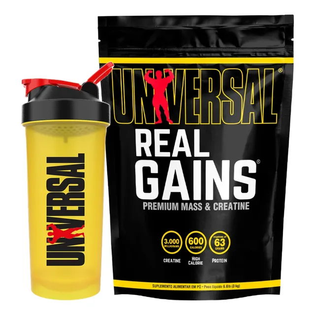 Kit Real Gains 3k Ice Cream + Coqueteleira 700ml Universal