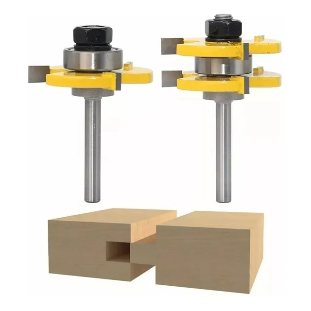 Fresas Madera Toma 1/4 Ensamble Machimbrado Zanco Kit 2pzs