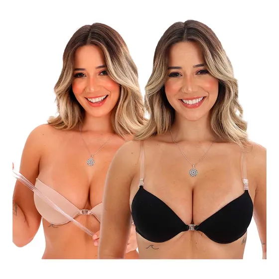 Kit 2 Sutiã Alça Transparente Silicone Removível Costa Nua