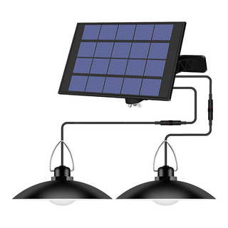 Lámpara Colgante Con Energía Solar De 2 Cabezales Con Panel Lámpara Colgante Con Energía Solar De 2 Cabezales Con Panel