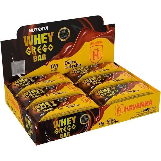 Whey Grego Bar Havanna Dulce De Leche C/ 12 De 40g Nutrata