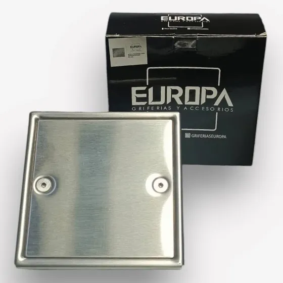 Tapa Ciega Acero Inoxidable Satinado 10x10 Cm Europa