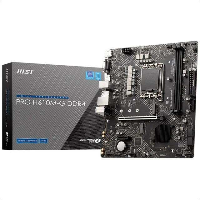 Tarjeta Madre Msi Pro H610m-g Ddr4 Pcie Usb3 1700 12va 13va