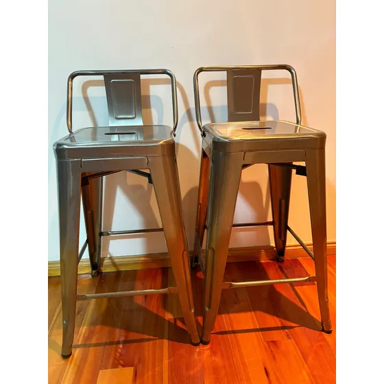 Banquetas Tolix Estilo Industrial Gris Galvanizado