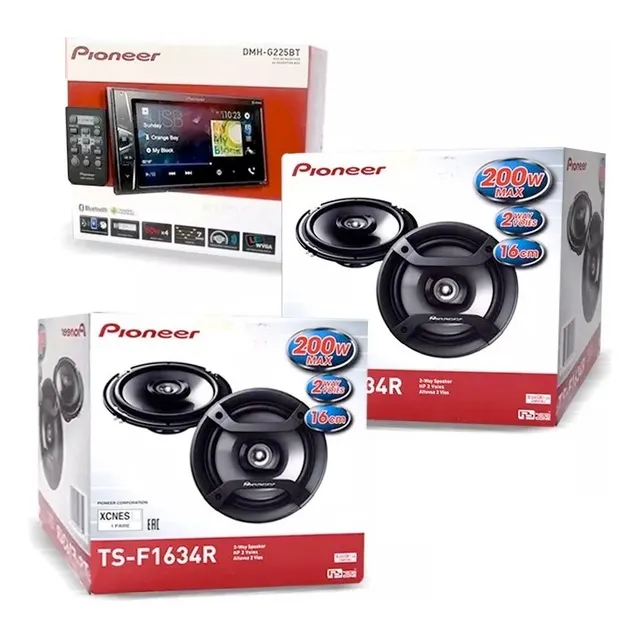 Estereo Pantalla Pioneer + 2 Pares De Bocinas 6.5
