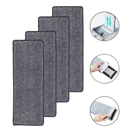 Kit 4 Unidades Refil Mop Flat Microfibra Reutilizável