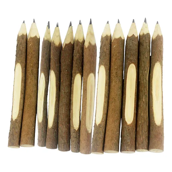 Skkstationery 12 Lapiz Madera Natural Rama 4.7 In Largo