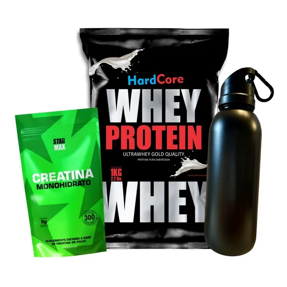 1kg Whey Protein Hardcore Proteina Pura + Creatina 300g