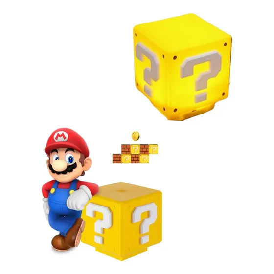 Luminária Super Mario Bros Com Som Da Moeda Recarregável 