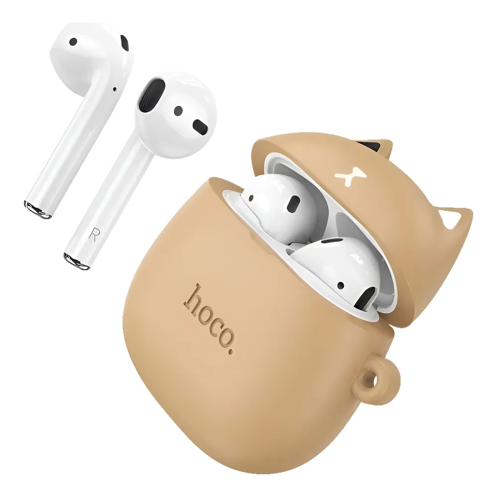 Audífonos In-ear Bluetooth Tws Gatito Hoco Ew45 Caramelo Caramelo