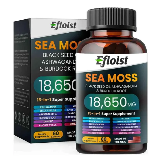15 En 1 Musgo Marino, Aceite Semilla Negra, Ashwagandha