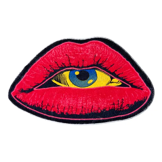 Vbfgrt Interesante Alfombra Felpa Forma Ojo Diablo Labio