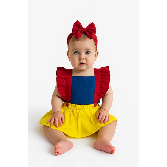 Romper Jardineira Body Bebê Menina Saia - Varias Estampas 