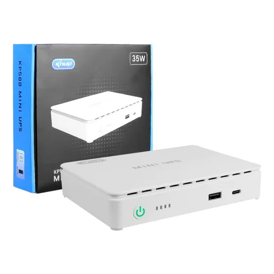 Mini Ups Nobreak Portaa Rede Poe Lan 35w Usb Type-c Cor Branco