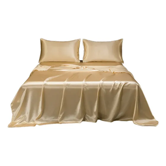 Sábanas De Cama De Seda De Lujo Para Hotel, Satén Mate, Suav
