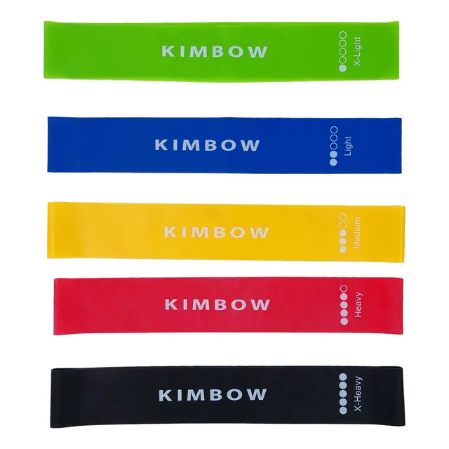 Set 5 Bandas De Resistencia Kimbow Elasticas Ejercicio Yoga