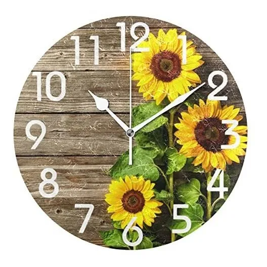 Naanle Elegante 3d Hermoso Girasoles Vintage Madera Wqrxd