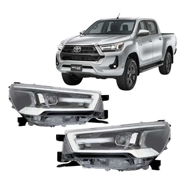 Juego De Opticas Toyota Hilux 2021 2022 2023 Con Lupa Y Led
