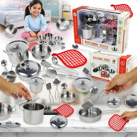 Jogo Panelinhas Infantil Inox Cozinha Brinquedo Inox