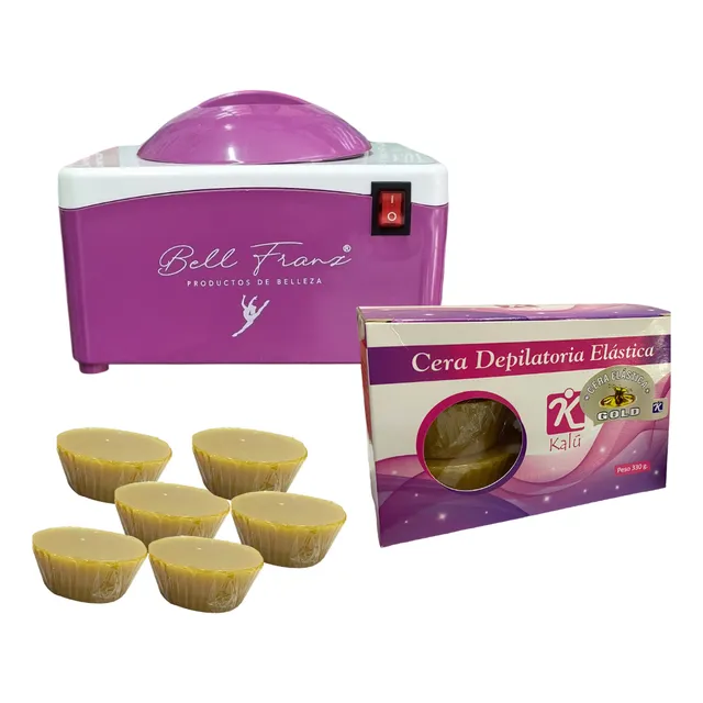 Kit Calentador Olla Cera Miel Depilatoria Y Cera Elástica