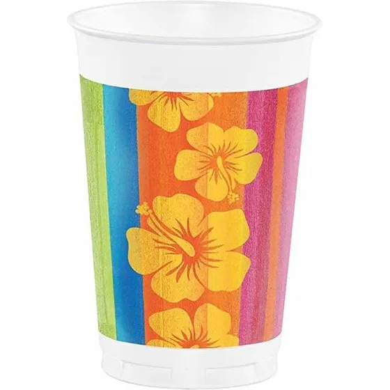 Vasos Grandes Diseño Hawaiano 473 Ml