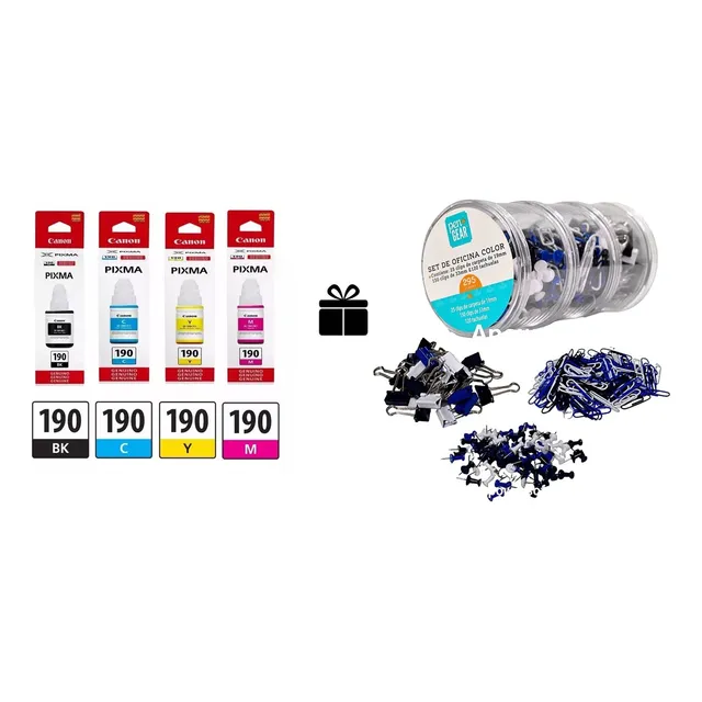 Canon Kit 4 Botellas De Tinta Gi-190 Originales 1 De C/color