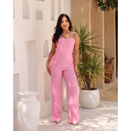 Macacão Feminino Longo Pantalona Estiloso Acinturado Cores