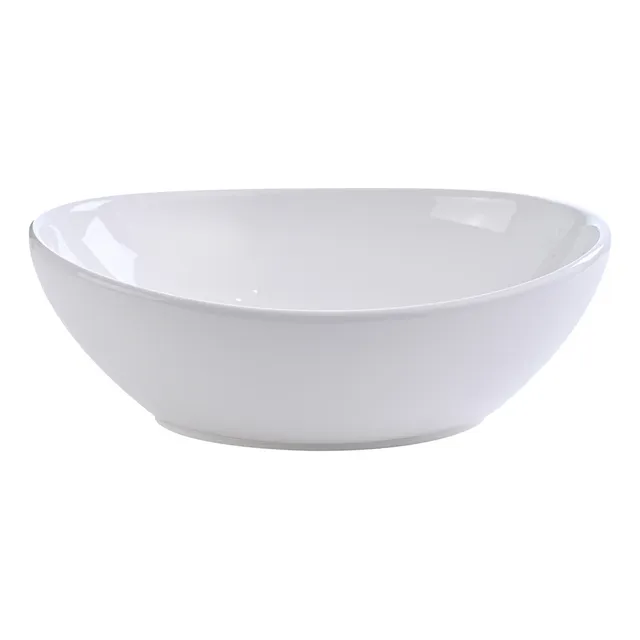 Goral lavabo ovalin de cerámica blanco para baño baños ovalado de sobreponer acabado alto brillo económico pequeños medianos modernos lavadero para casa casas elegante AL-107