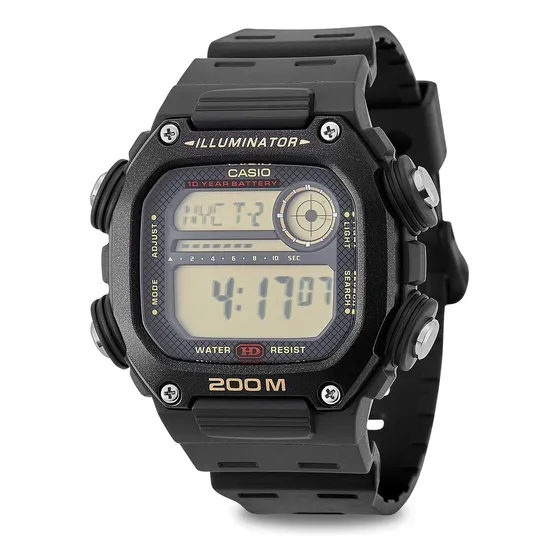 Relógio Casio Masculino Digital Quadrado Dw-291h-9avdf Cor da correia Preto Cor do bisel Preto Cor do fundo Cinza
