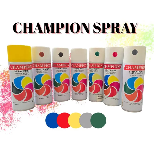 Spray De Pintura Esmalte Acrilico Champion Colores Variados