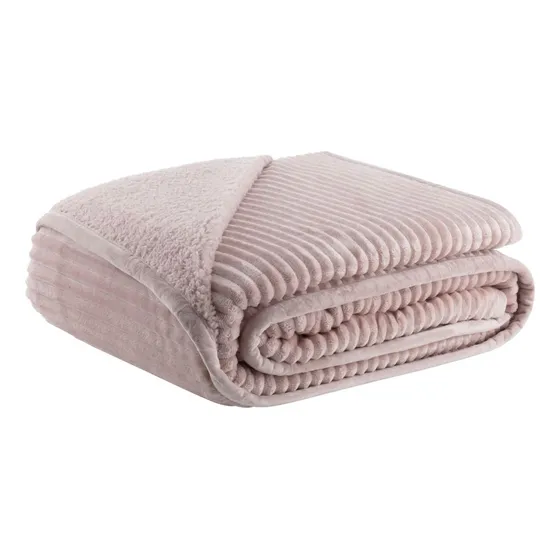 Cobertor Casal Kacyumara Lugano Com Sherpa 1,80x2,20m Cor Rose Lugano