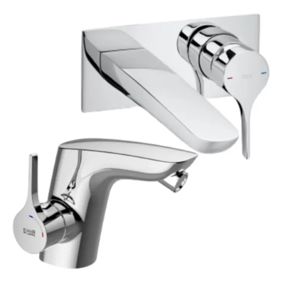 Set Griferia Roca Iconia Lavat Pared+bidet Monoblock P