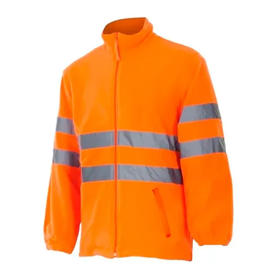 Campera Polar Naranja Con Reflectivo - Mundo Trabajo