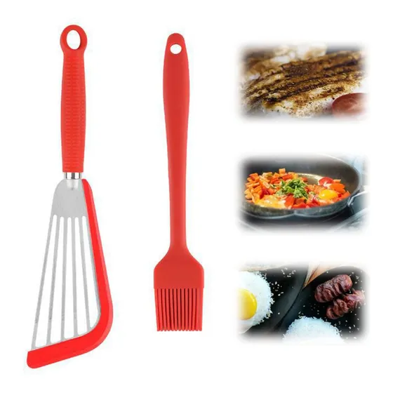 Espatula Pescado Silicona 2023 Juego Cepillo Antiadherente