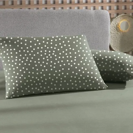 Jogo De Cama Casal Malha Fio Penteado Bits Verde 3 Peças Altenburg