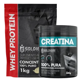 Kit: 1 Whey Protein Con 1kg + 1 Creatina Pote 300g -soldiers Kit: 1 Whey Protein Con 1kg + 1 Creatina Pote 300g -soldiers