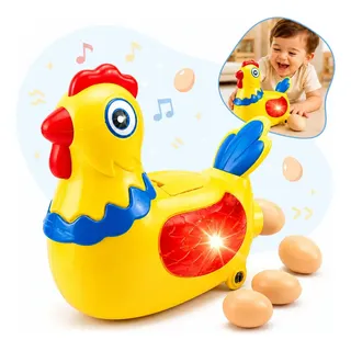 Galinha Robô Infantil Anda Bota Ovos Com Luz Som Brinquedo Presente