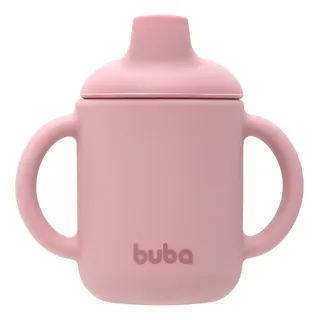 Copo Silicone De Treinamento Infantil Com Alça 120ml Buba Rosa