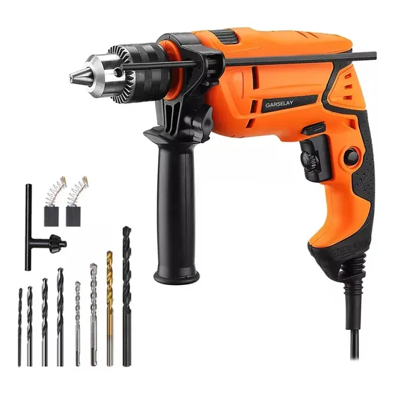 Taladro Rotomartillo 860w 1/2'' Kit Herramientas Con Brocas