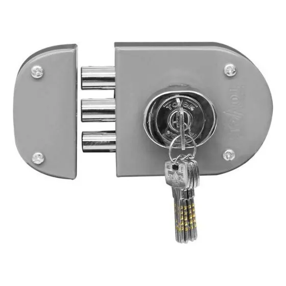 Cerradura De Sobreponer Alta Seguridad S2 Future Tover Color Plateado