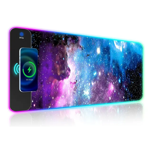 Mousepad Gamer Rgb Carga Inalámbrica Icasso Diseño Galaxia