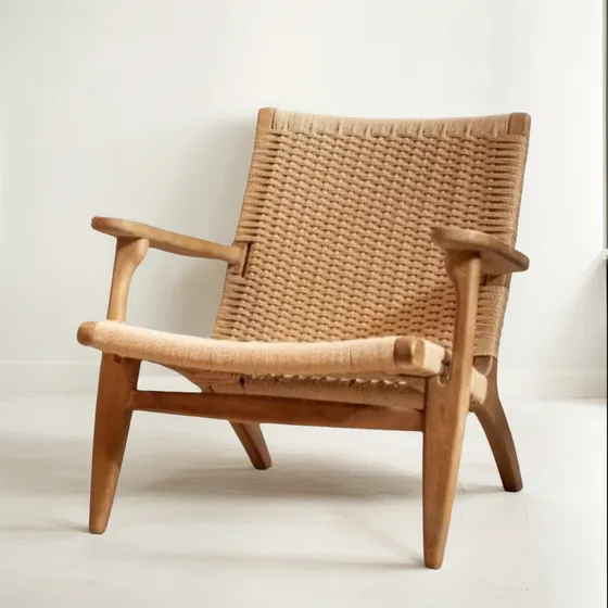 Butaca Madera Olmo Y Fibra Natural Livings