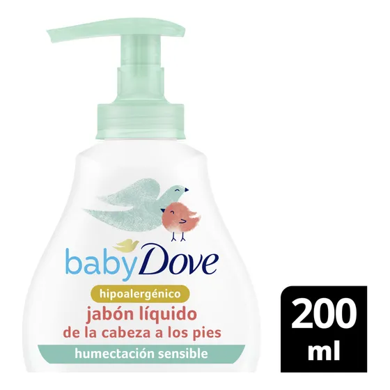 Jabón Líquido Baby Dove Humectación Sensible Con Dosificador 200 ml