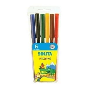 Marcadores Escolares Solita Estuche 6 Colores, X2 Nuevos