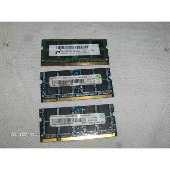 Combo D Memoria Laptop 3 Gigabite Ddr2 Y 2 Gigabite Ddr3 15$