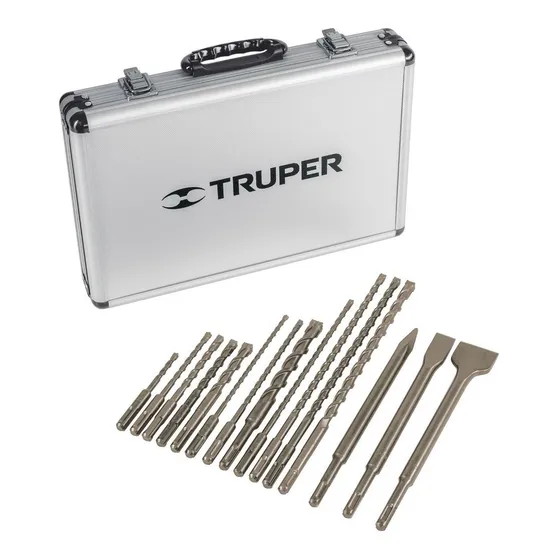 Juego De 15 Brocas Y Cinceles Sds, En Estuche, Truper 11897